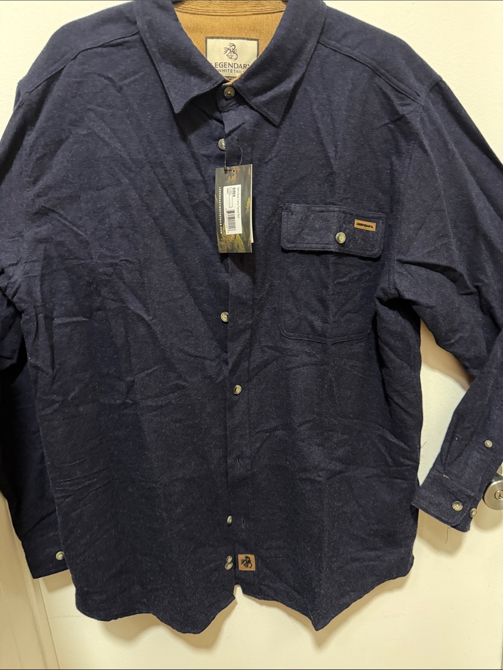 Legendary Whitetails Navy Button-Front Shirt Jacket with Contrast Lining - Picture 3 of 4